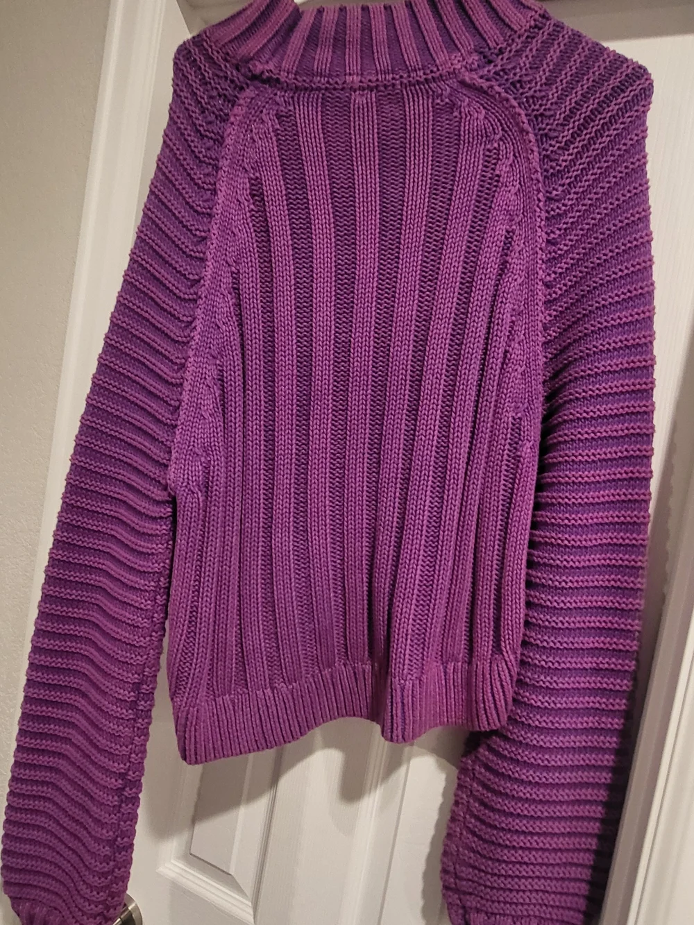 Free People Violet Cable-Stitch Turtleneck Sweater
